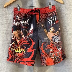 WWE Swim Trunks‎ Shorts Boys Size Small 6/7 Raw Cena Bautista Orton Michaels